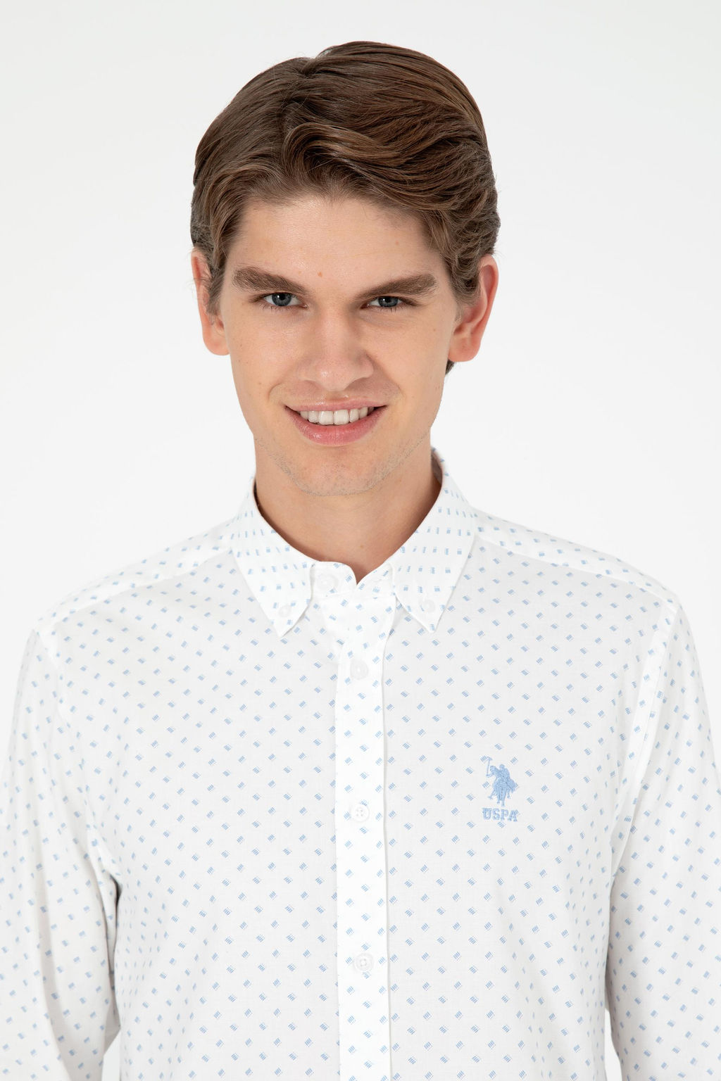 Мужская голубая рубашка с длинным рукавом - U.s. polo assn фото 2