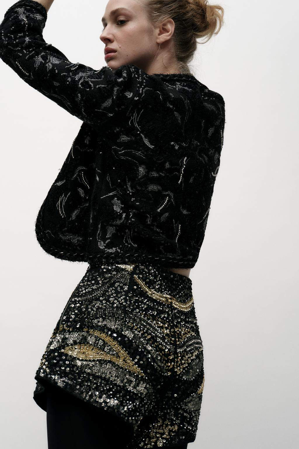 SEQUINNED KNIT CARDIGAN - Zara фото 4