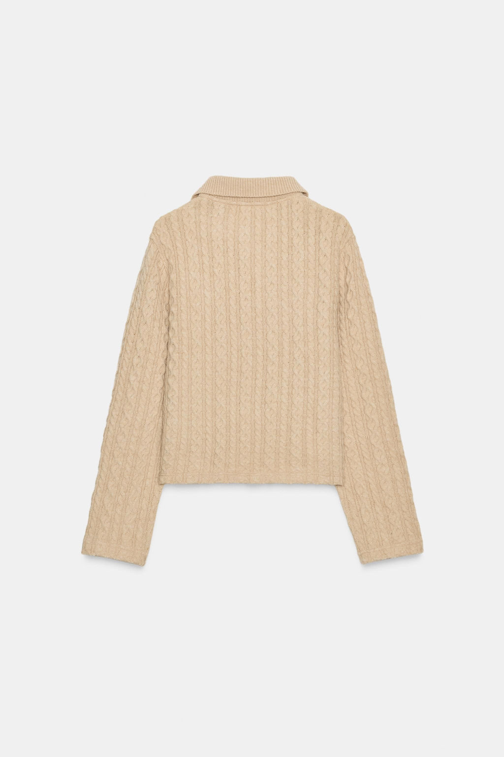 CABLE-KNIT JUMPER WITH JEWEL NECKLINE - Zara фото 8