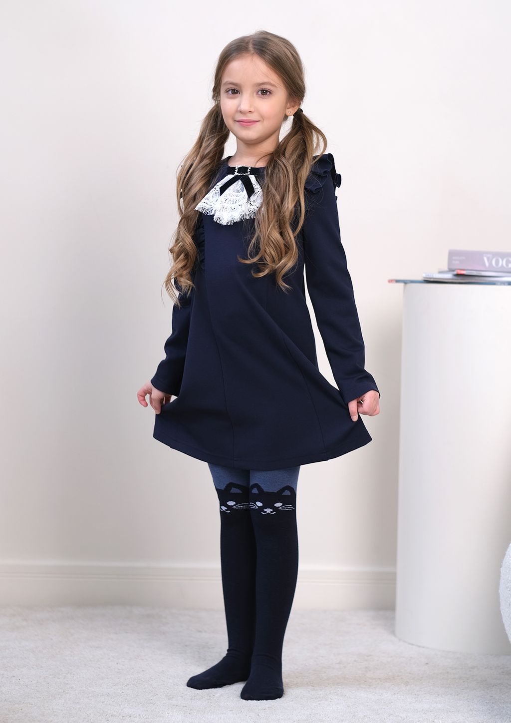 Кошка, колготки детские т.синий/98-104