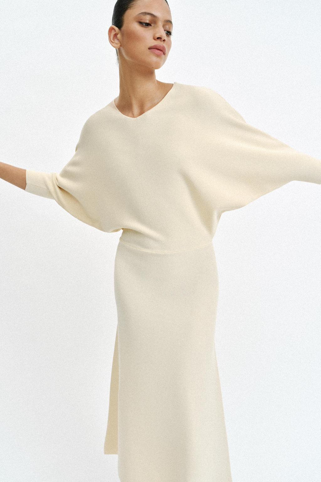 VESTIDO MIDI PUNTO / Crudo - Zara фото 6