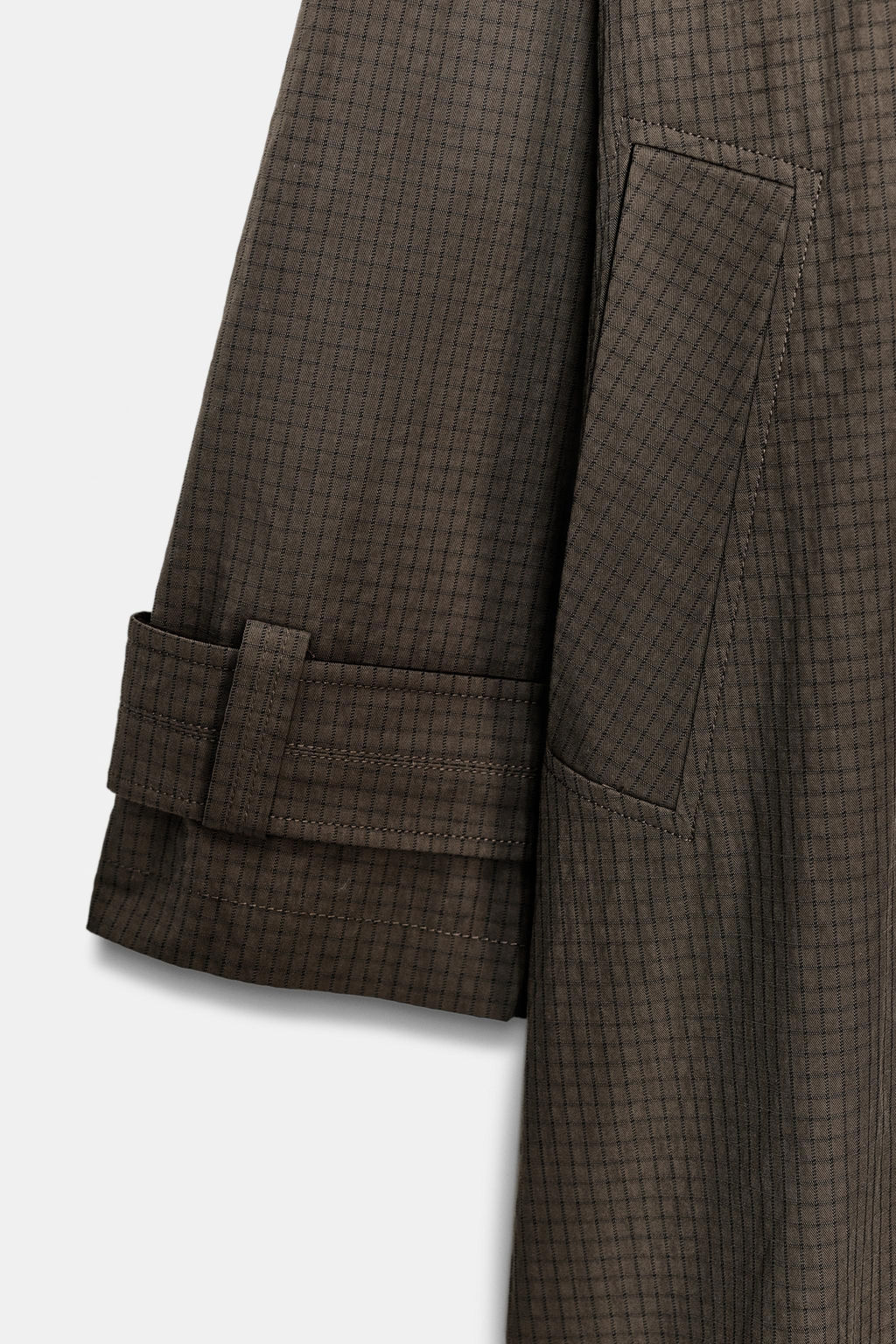 ZW COLLECTION OVERSIZE CHECK TRENCH COAT - Zara фото 11
