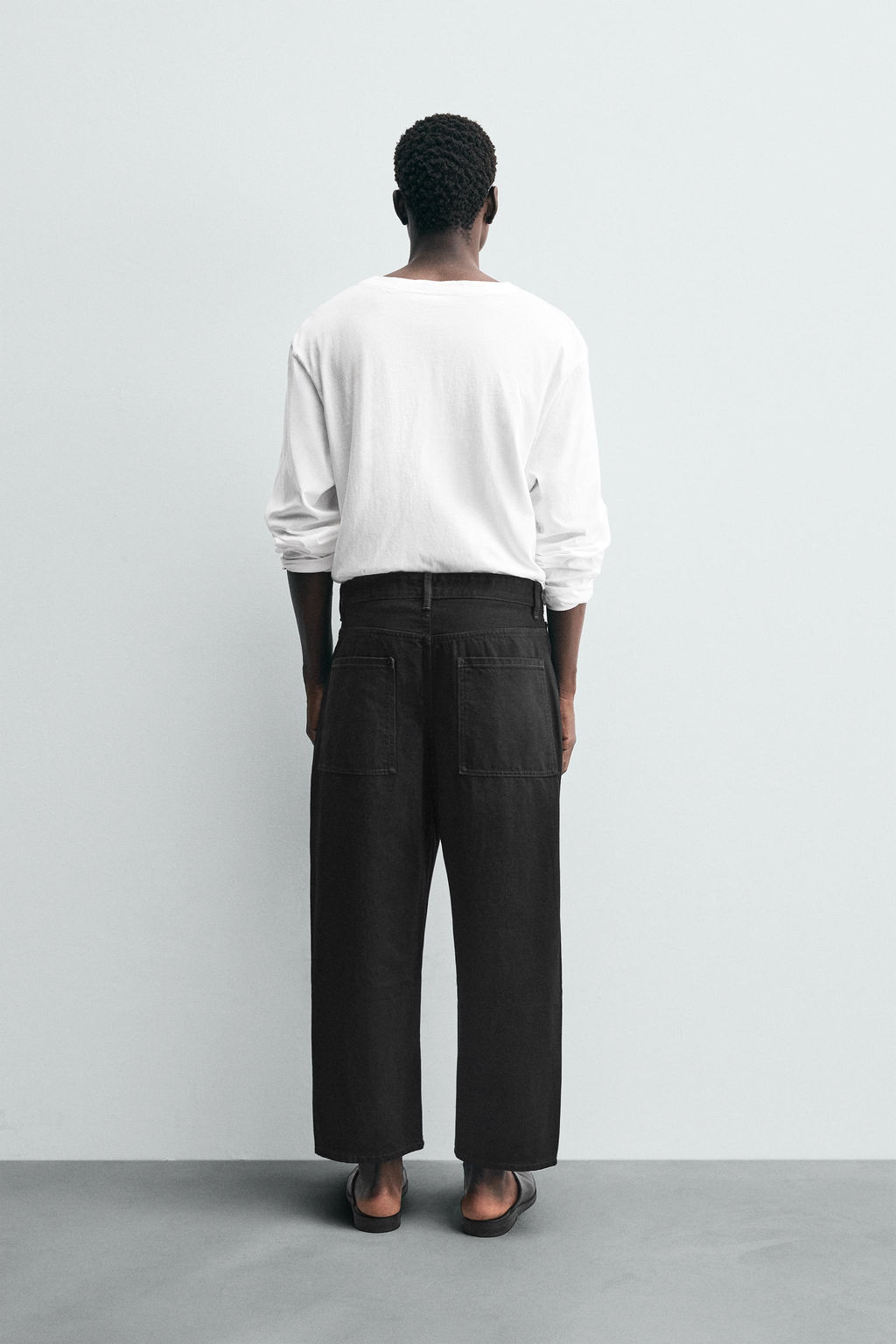 TAPERED WIDE-LEG JEANS - Zara фото 3