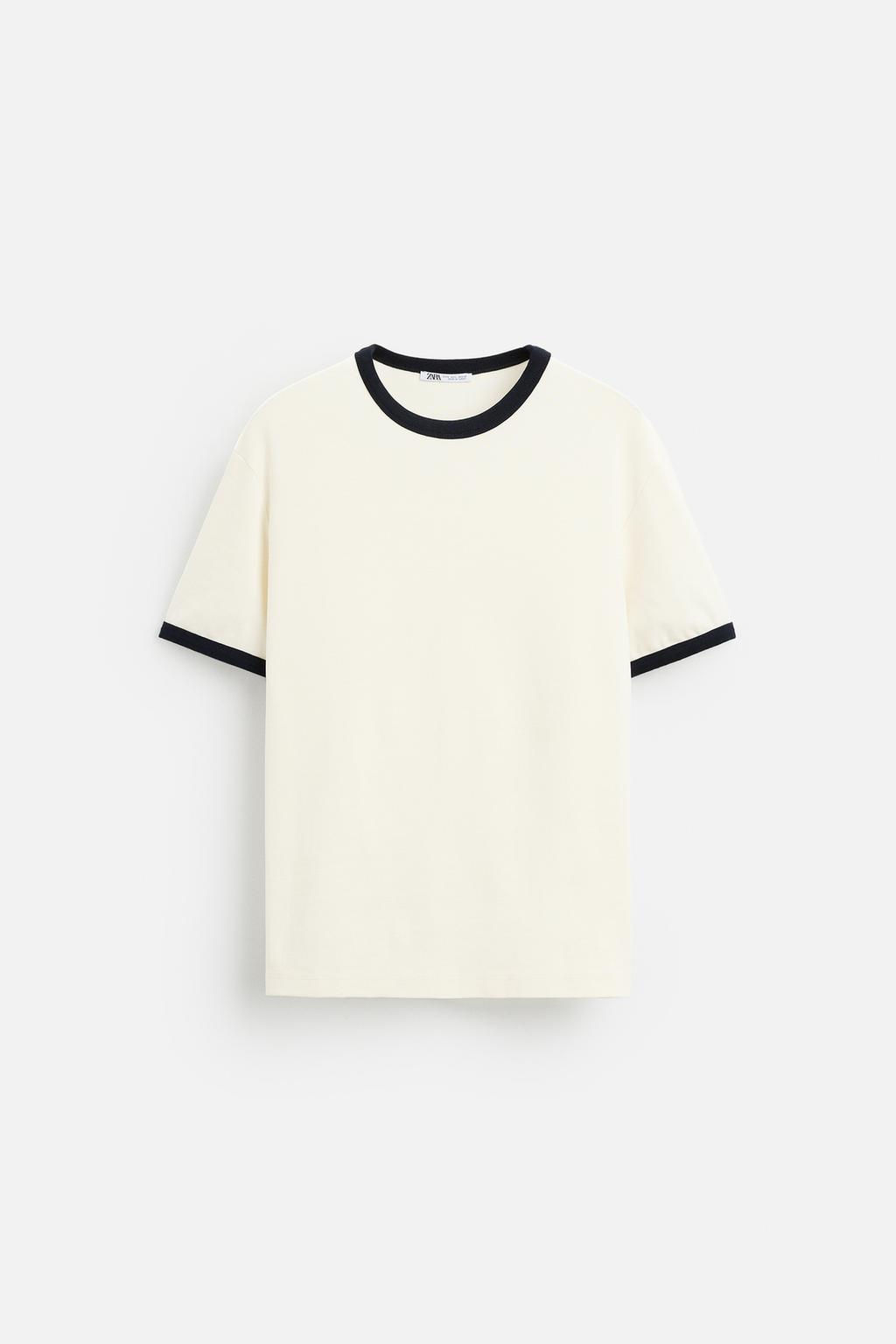 BASIC CONTRAST RIB T-SHIRT - Zara фото 14