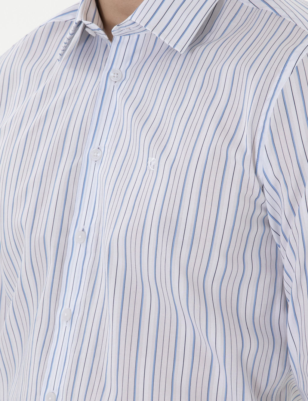 Рубашка Pierre Cardin Slim Fit синяя с длинным рукавом