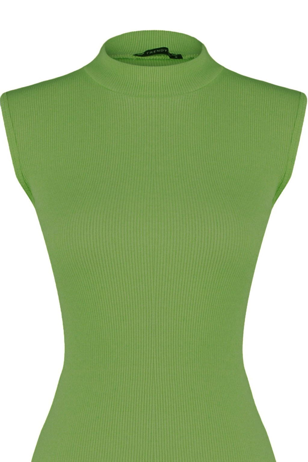 Lime Kolsuz Bisiklet Yaka Vucuda Oturan Esnek Mini Orme Kalem Elbise TWOSS22EL2819