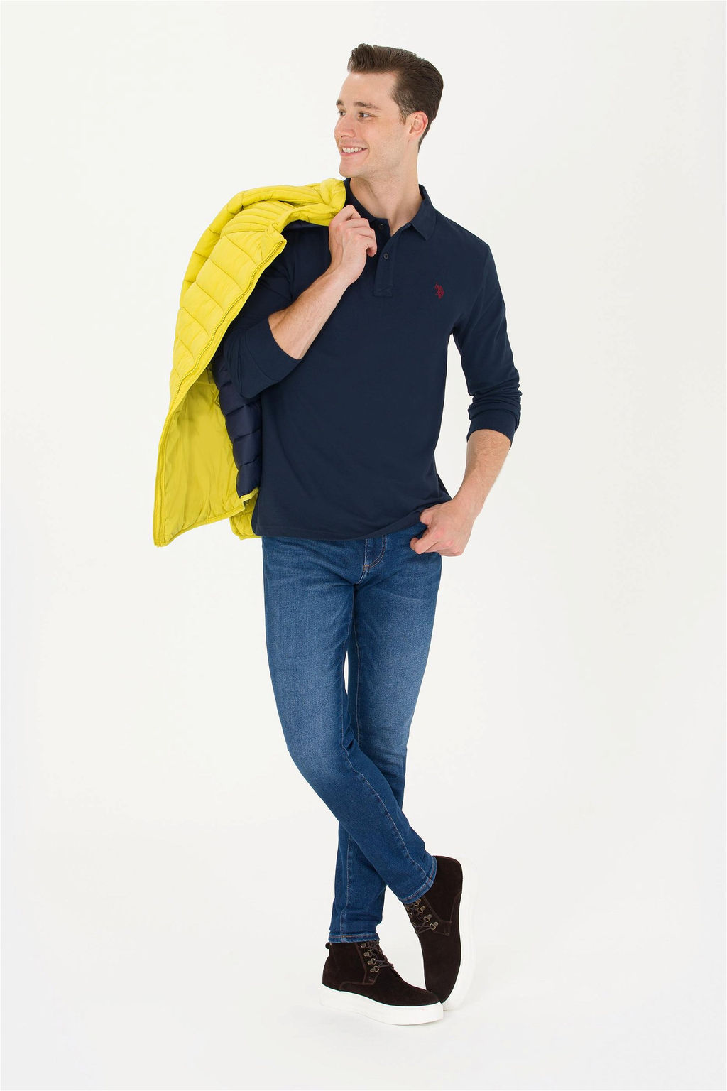 U. S. Polo Assn / Мужской темно-синий базовый свитшот - U.s. polo assn фото 10