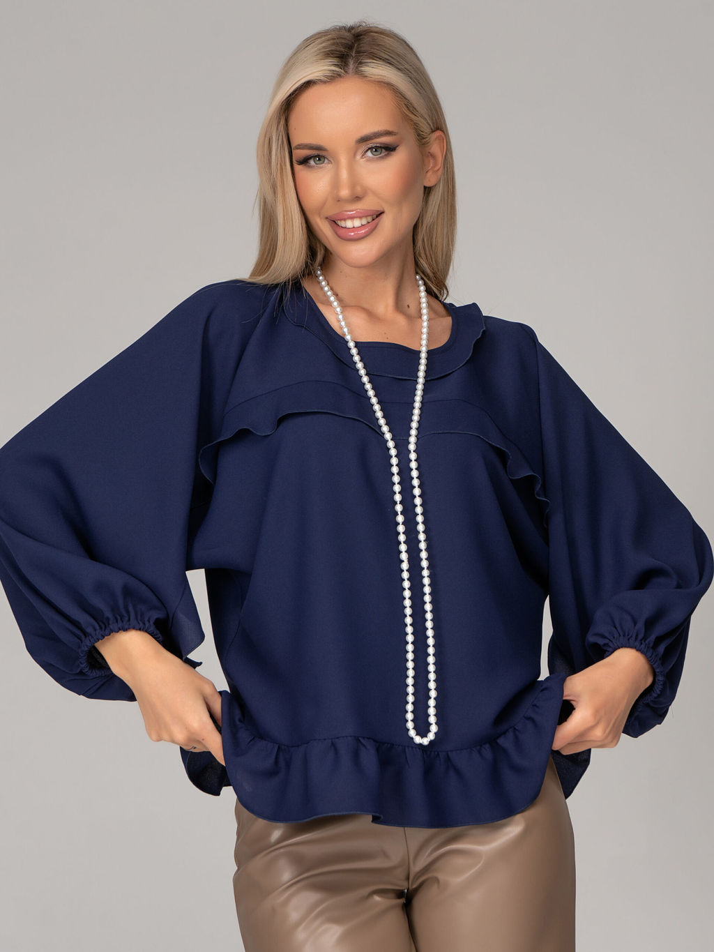 Блузка Бохо (синий) - Эльза фото 11