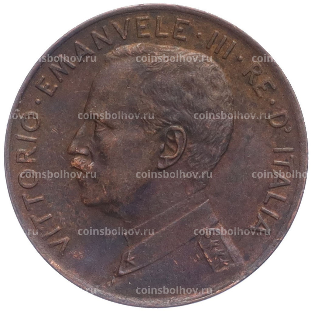 Монета 2 чентезимо 1915 года Италия