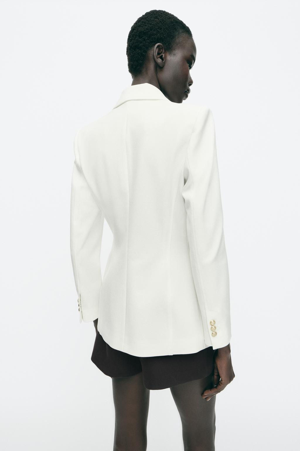 FITTED BLAZER WITH SHOULDER PADS - Zara фото 4