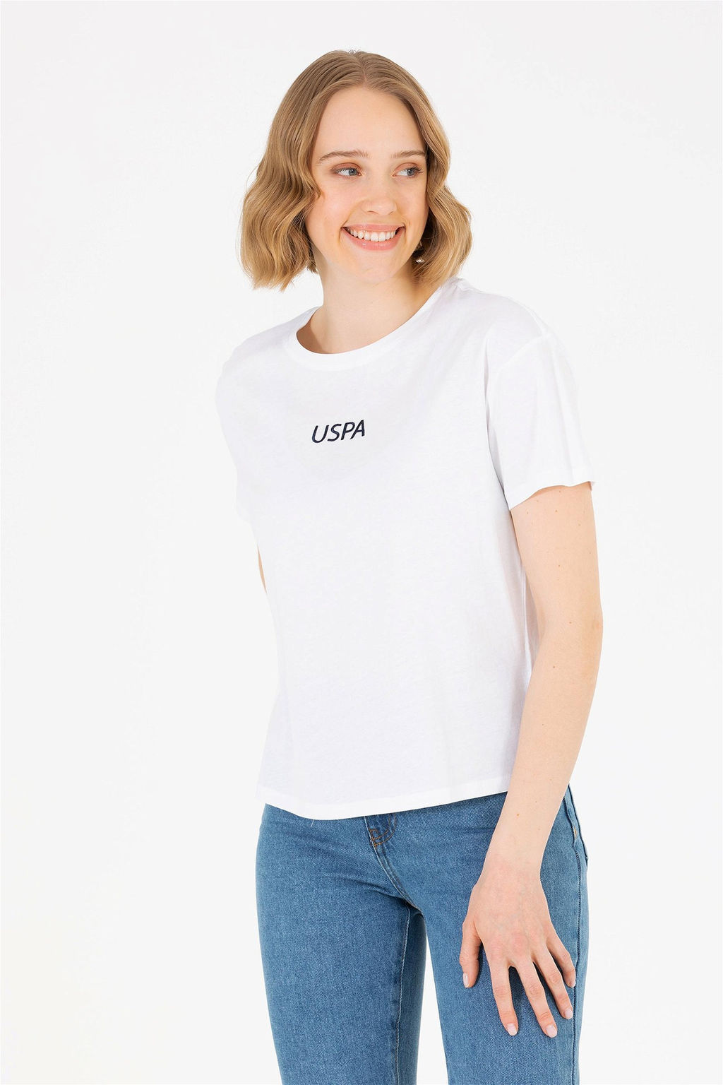 Женская белая футболка с круглым вырезом Неожиданная скидка в корзине - U.s. polo assn фото 4