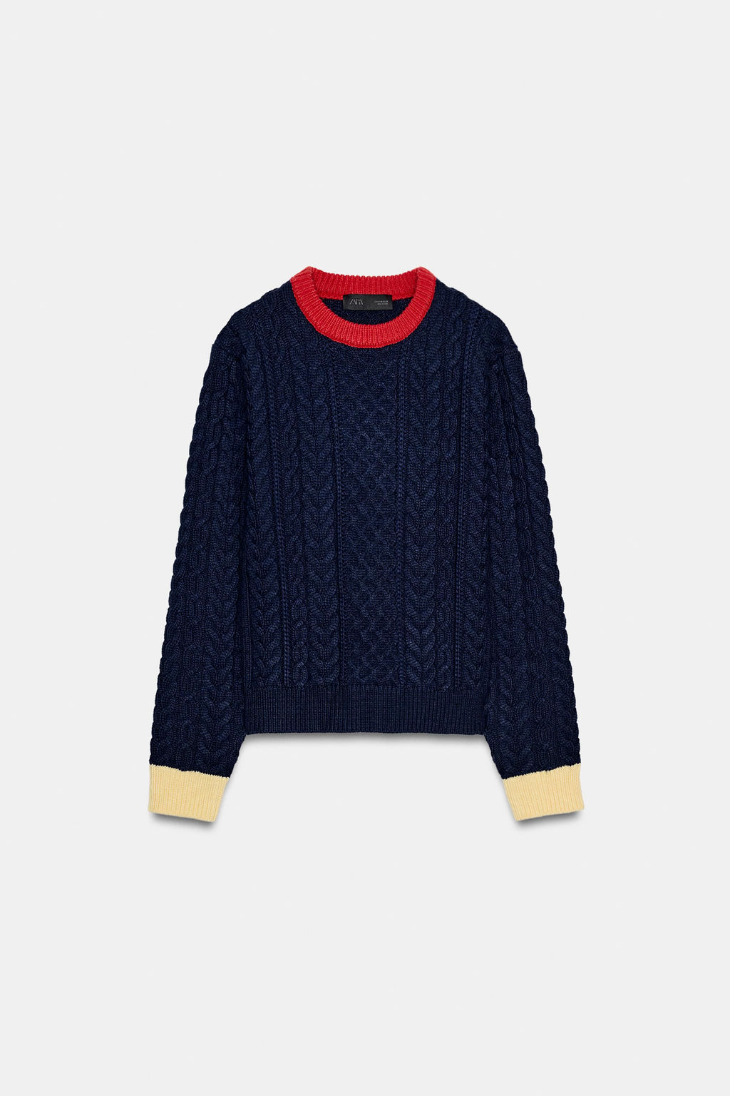 CABLE-KNIT COLOUR BLOCK JUMPER - Zara фото 5