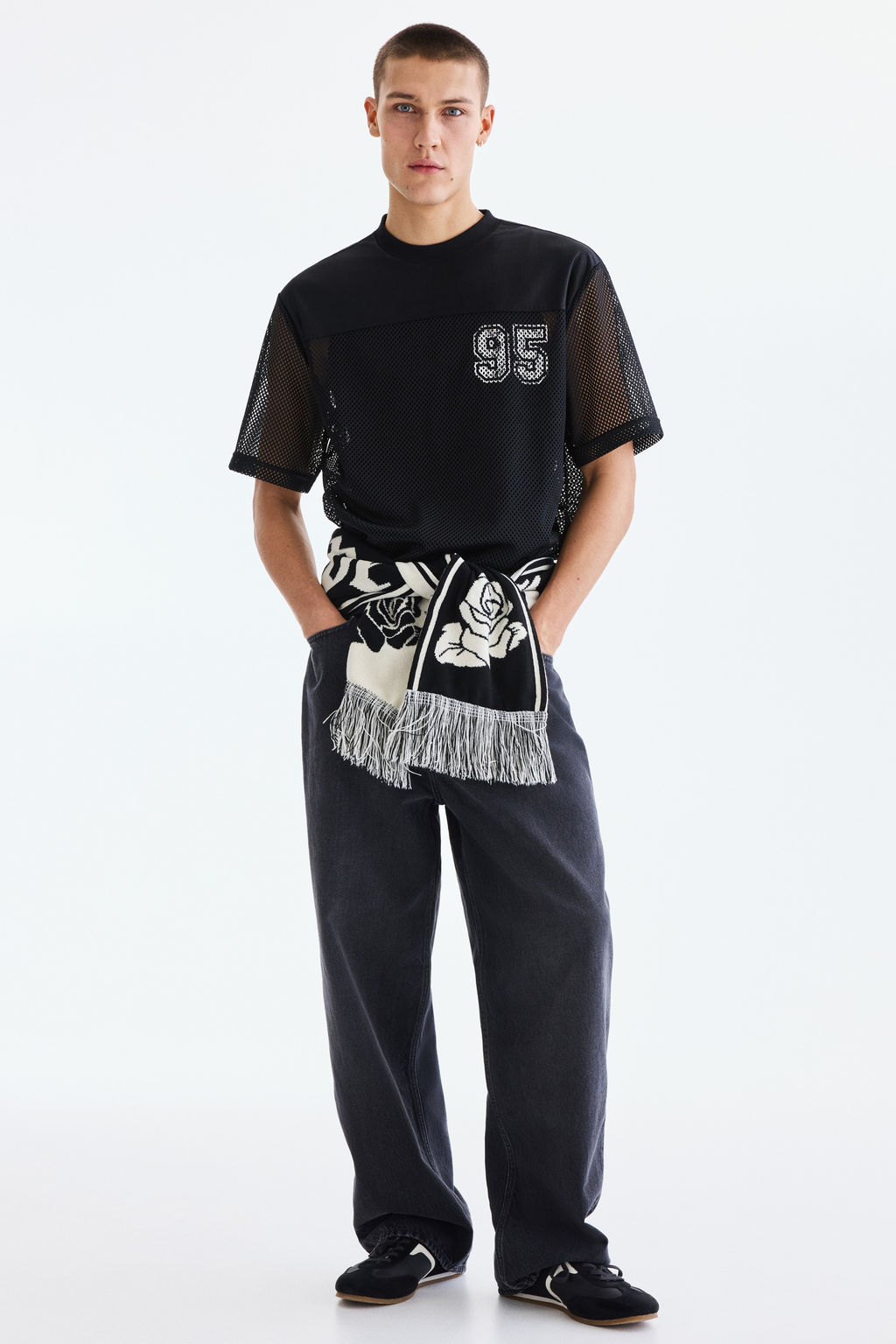 Camiseta estampada de malla Loose Fit - H&m фото 5