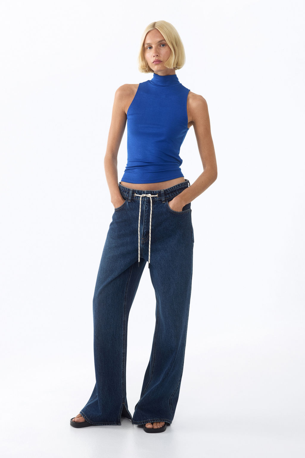 Ribbed turtleneck top - H&m фото 4