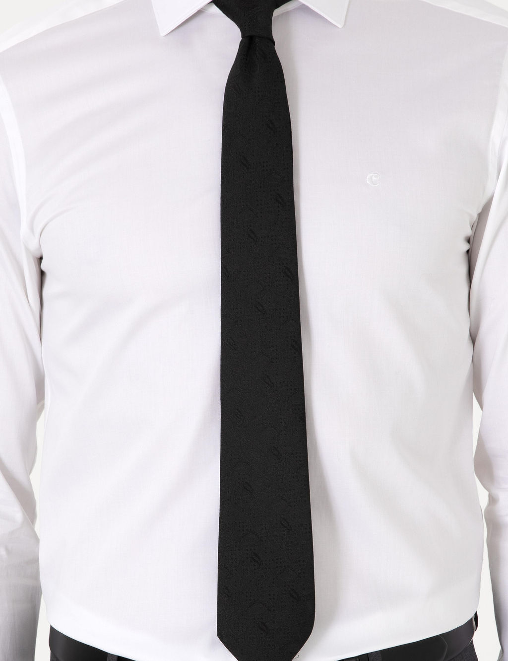 Beyaz Slim Fit Pamuklu Yar_m _talyan Yaka Basic G_mlek - Cacharel фото 6