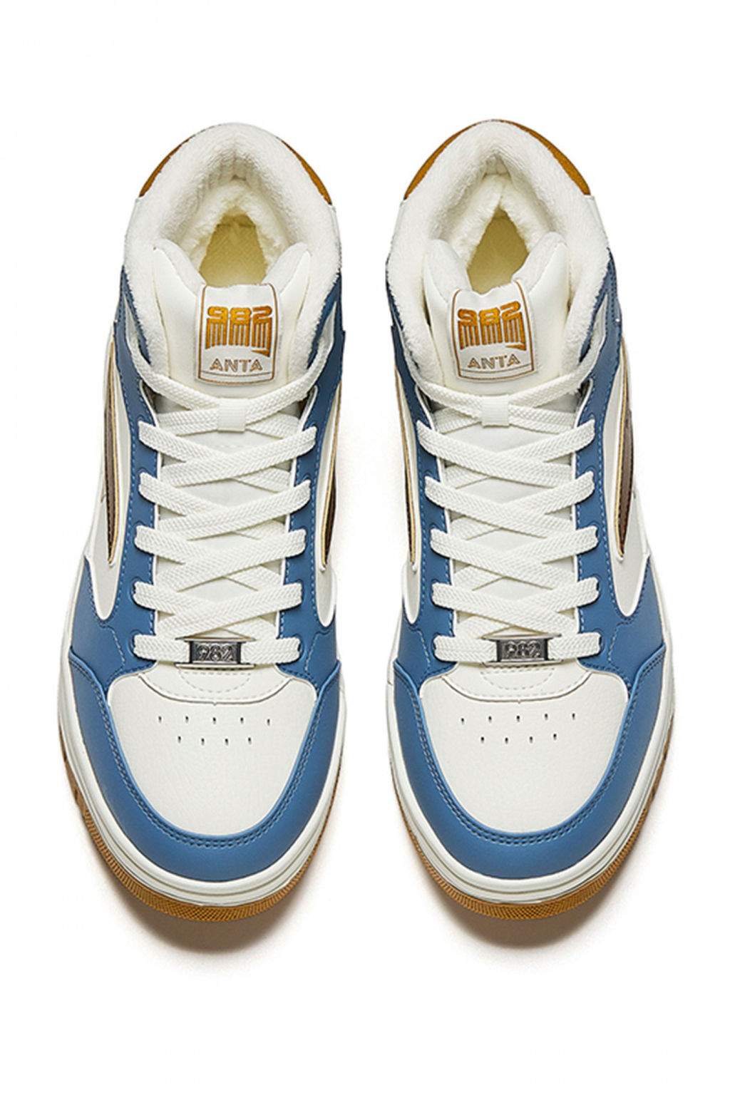 Кеды повседневные утепленные Бежевый/Голубой/Коричневый ANTA982