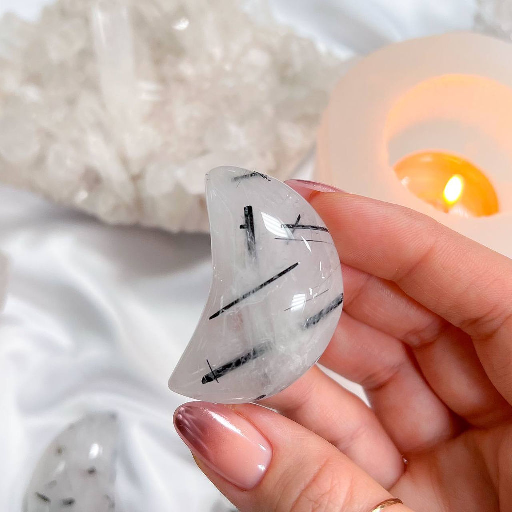 Месяц из Кварца с включением Турмалина - Радуга самоцветов фото 3