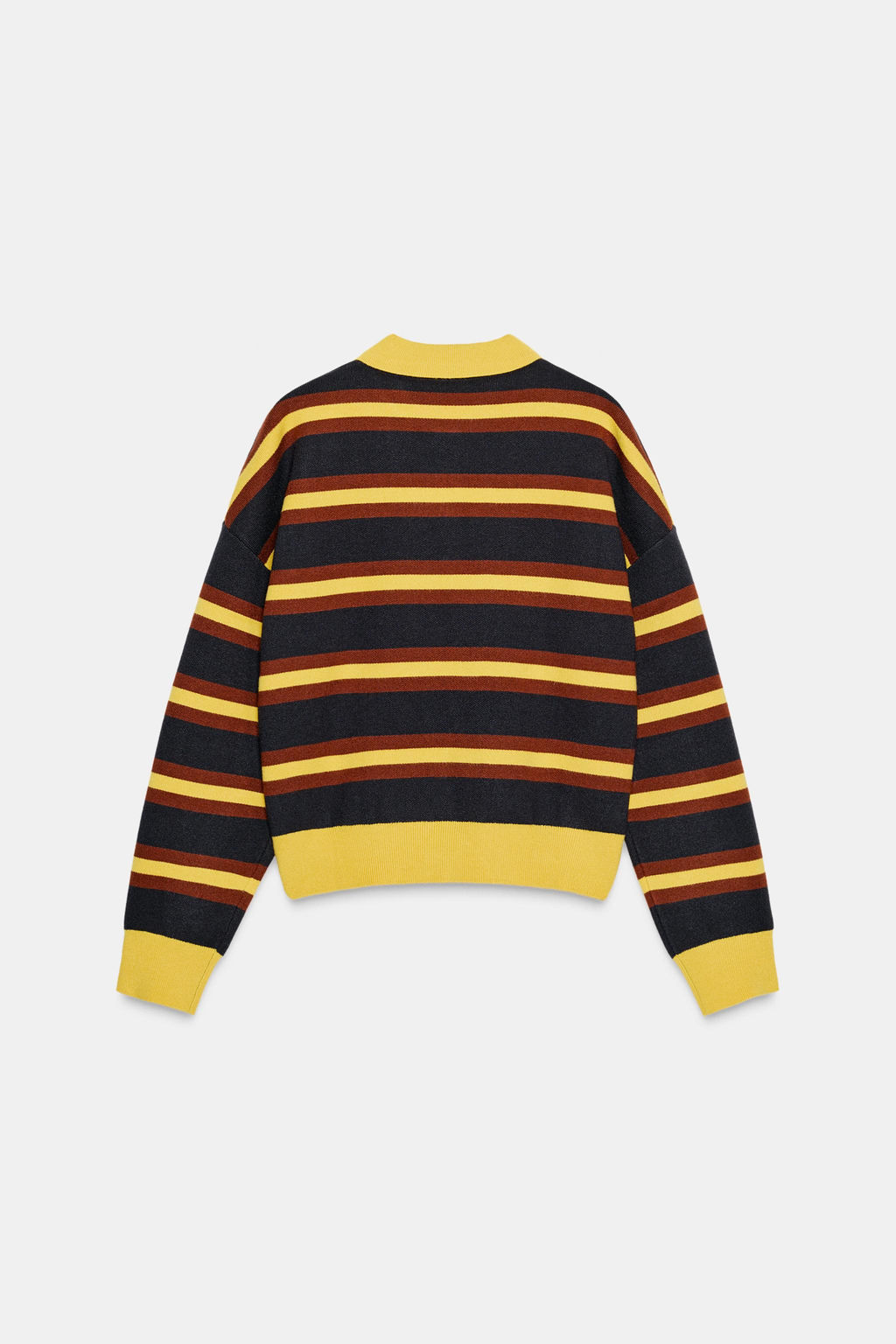 STRIPED KNIT POLO JUMPER - Zara фото 3
