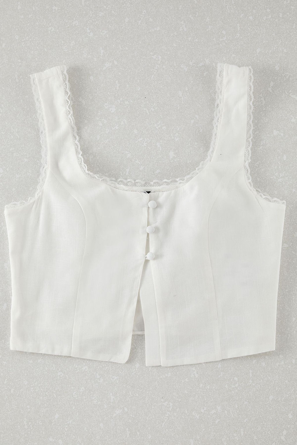 Beyaz Kare Yaka Ask?l? Crop Dokuma Bluz TWOSS25BZ00118