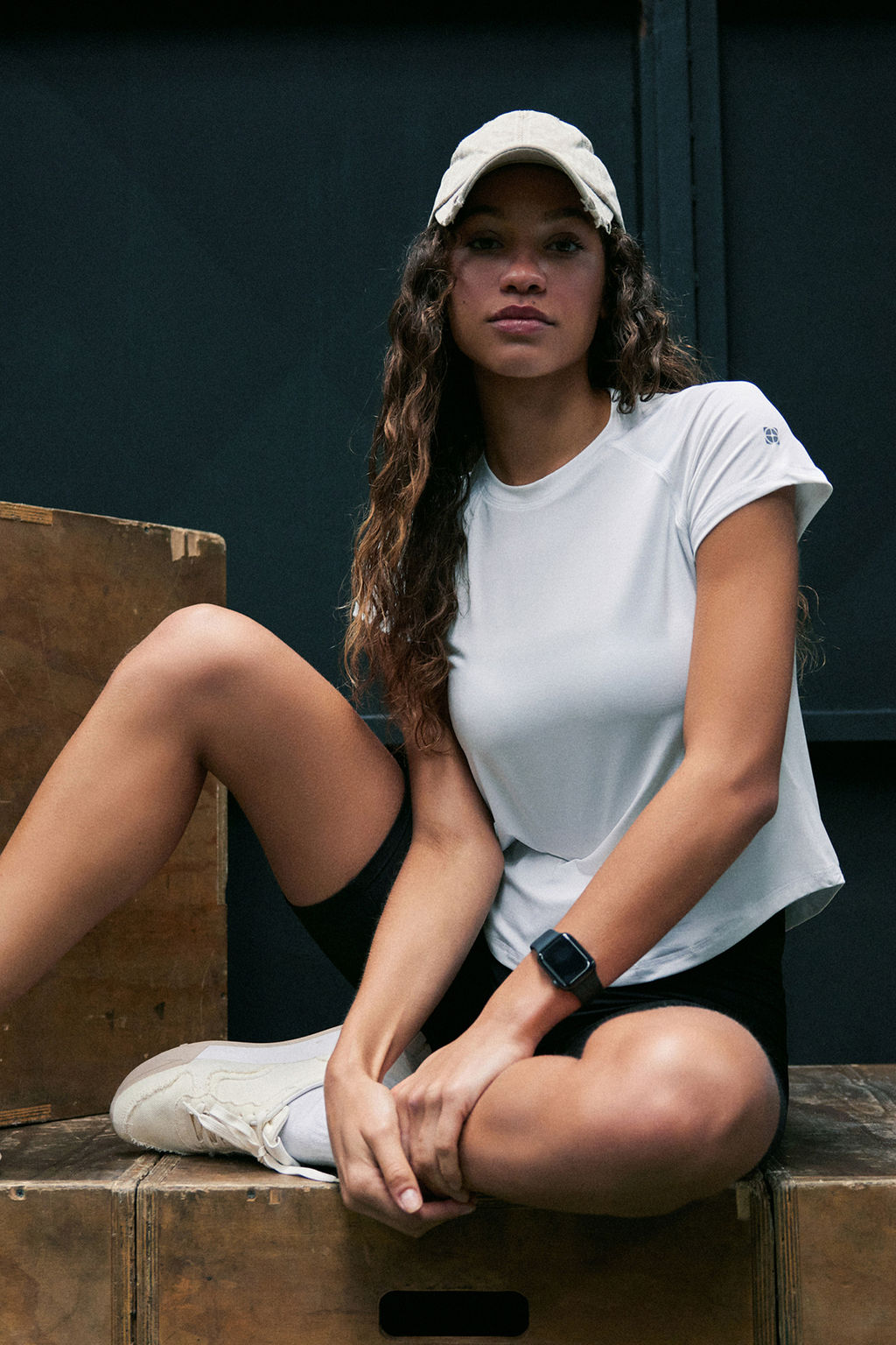 Beyaz Reflektor Bask? Detayl? Orme Spor T-Shirt THMSS24TS00002