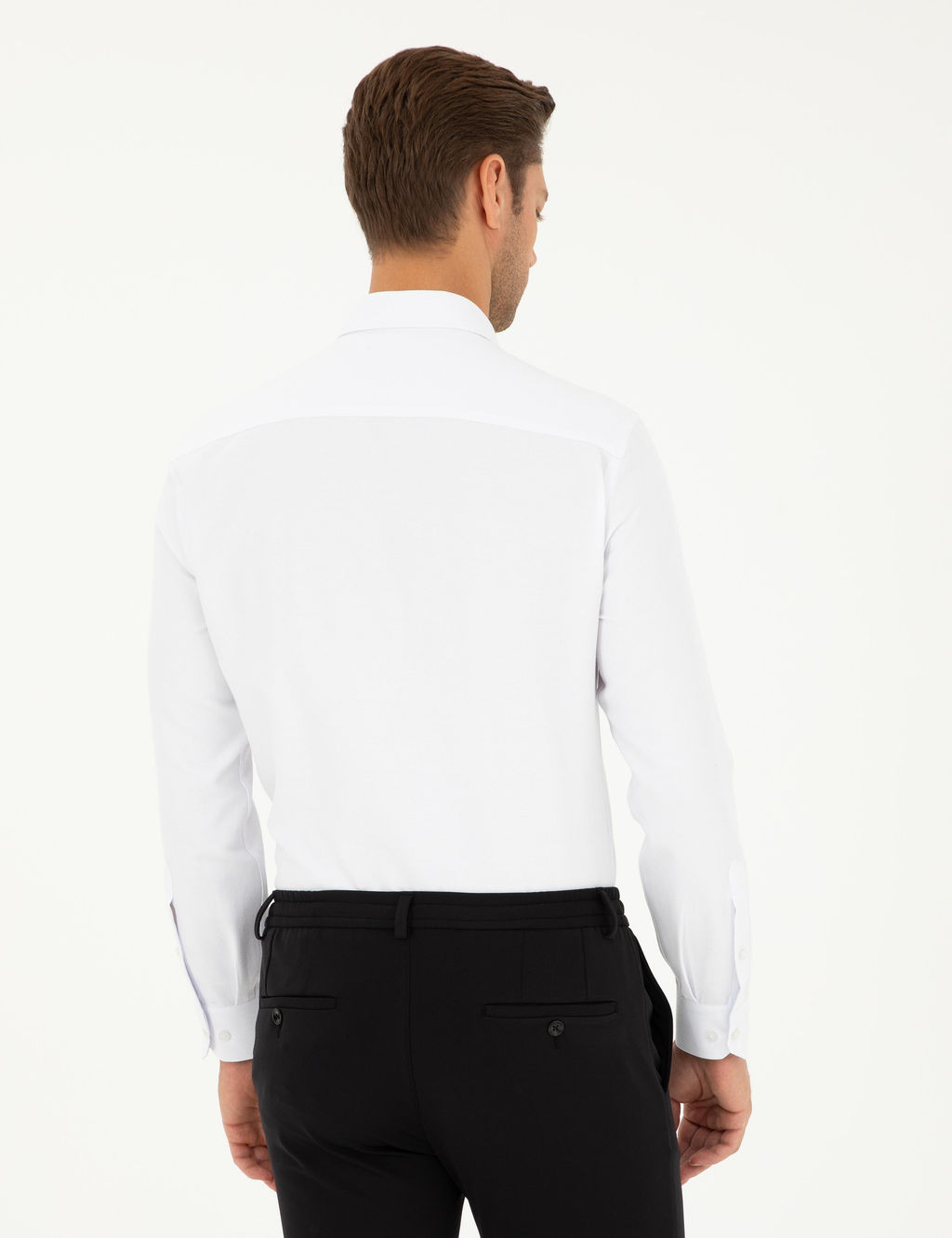 Beyaz Slim Fit Arm_rl_ Uzun Kollu G_mlek