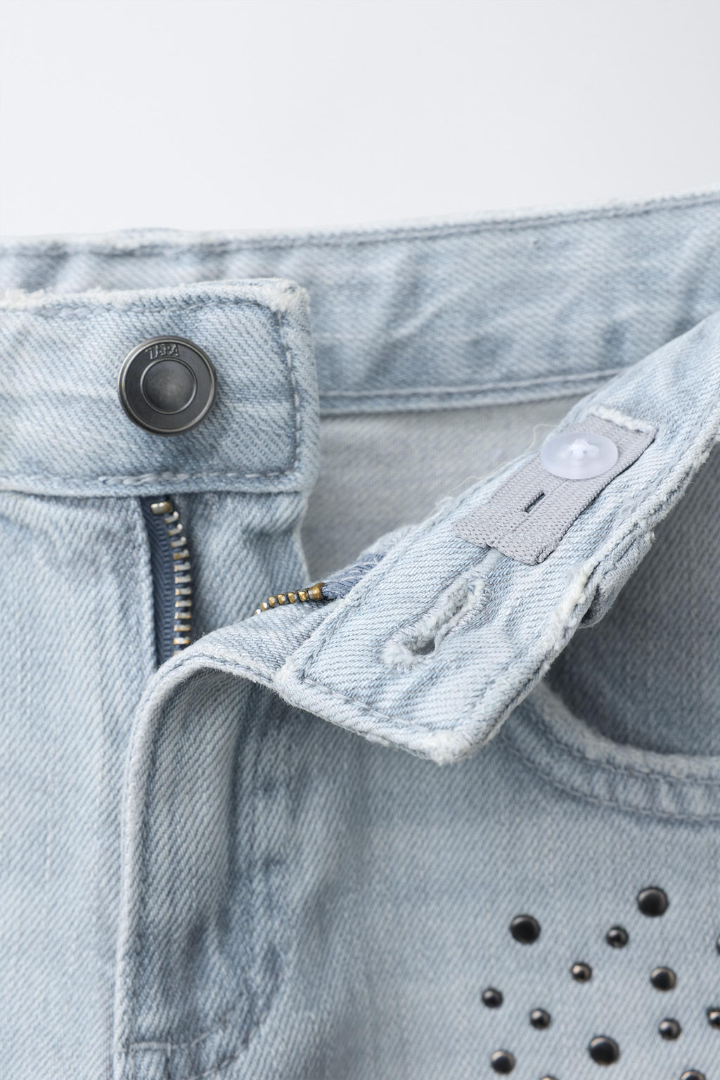 JEANS WIDE LEG TACHAS / Azul - Zara фото 3