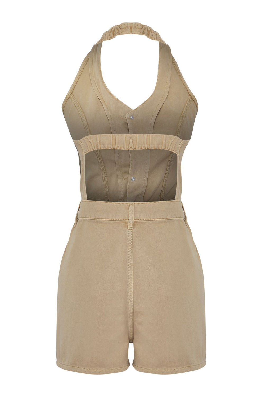 Trendyolmilla Bej S?rt Detayl? Mini Denim Tulum TWOSS25TU00064  фото 6