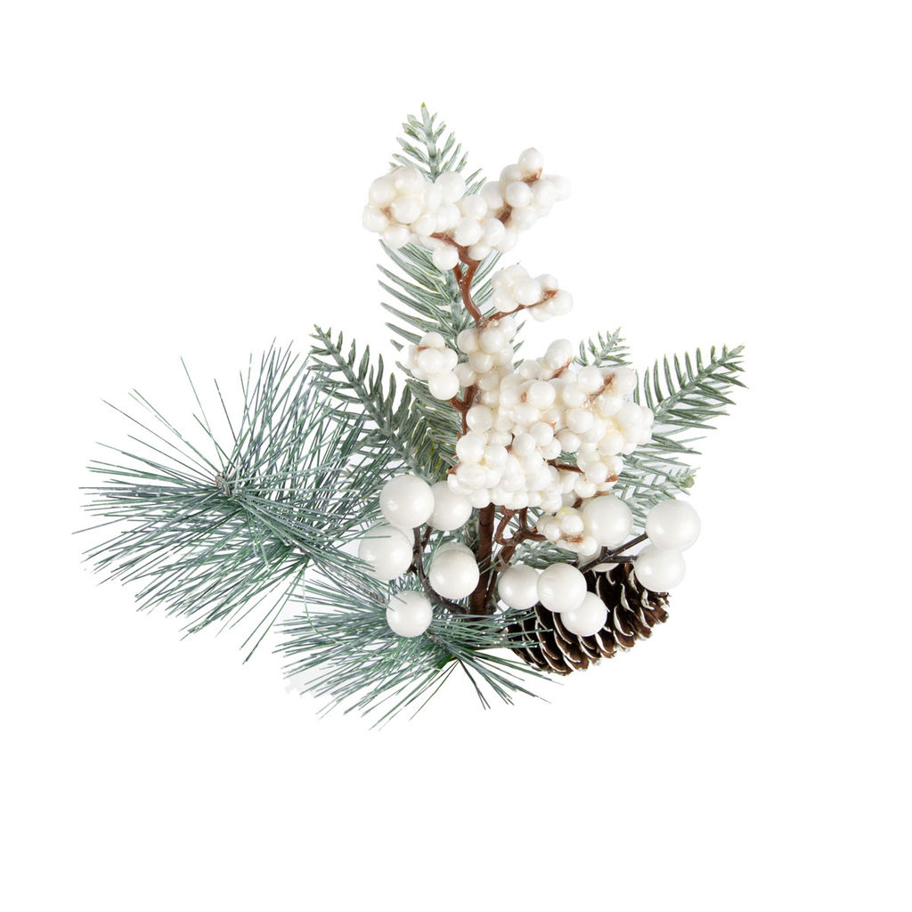 Blumentag VDF-143 Веточка хвойная с шишкой и ягодами 3 х 1 шт. 37 см 01