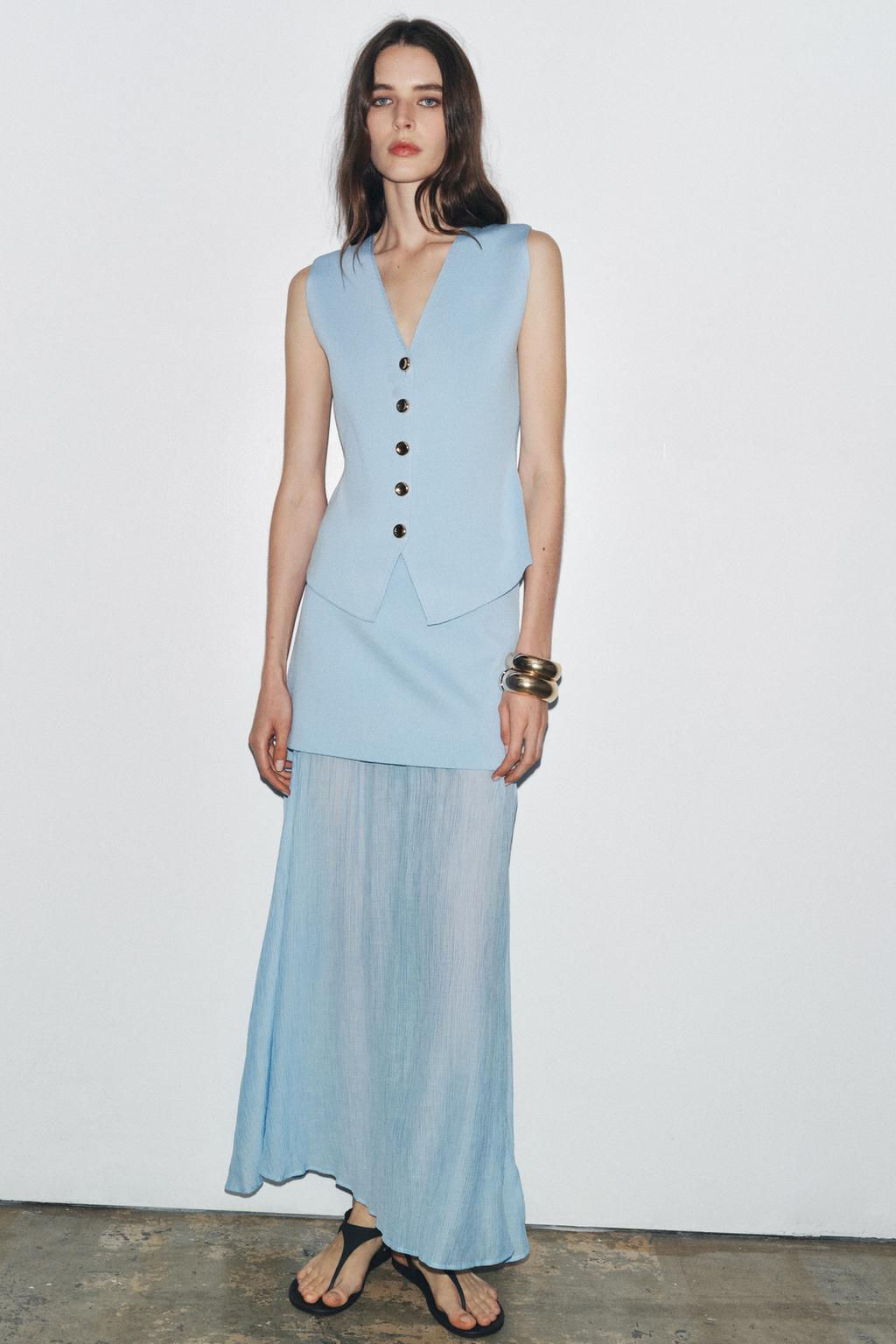 COMBINED PLEATED KNIT SKIRT - Zara фото 31