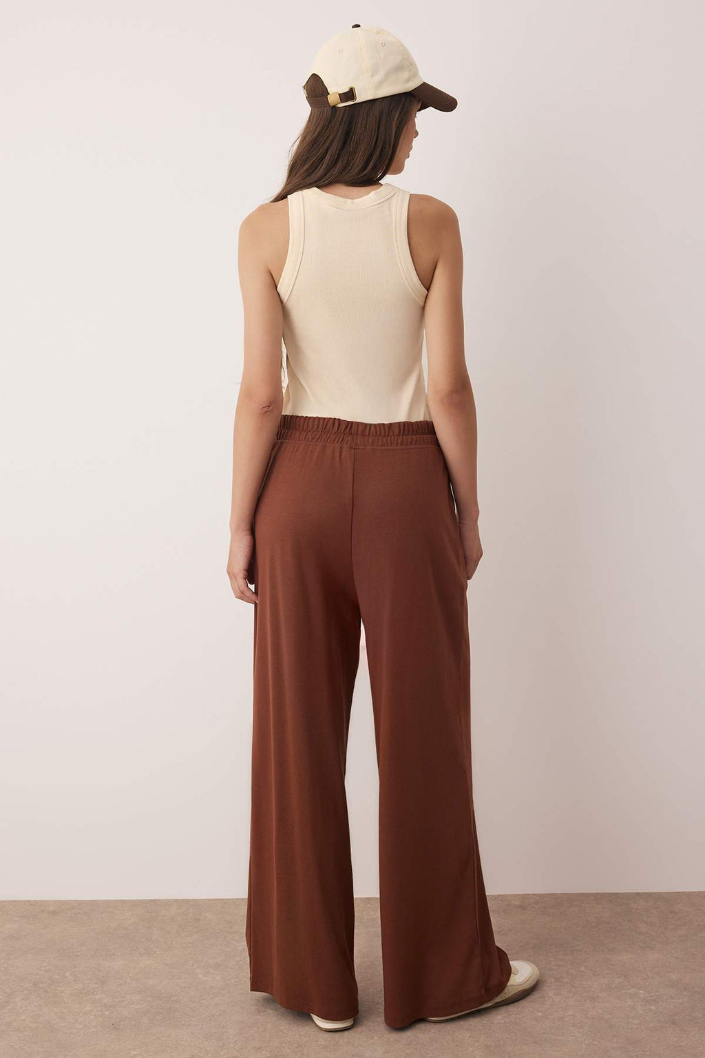 Lacivert Mevsimlik Wide Leg/Genis Paca Baplama Detayl? Esnek Orme Esofman Alt? TWOAW26EA00005 - Trendyolmilla фото 8