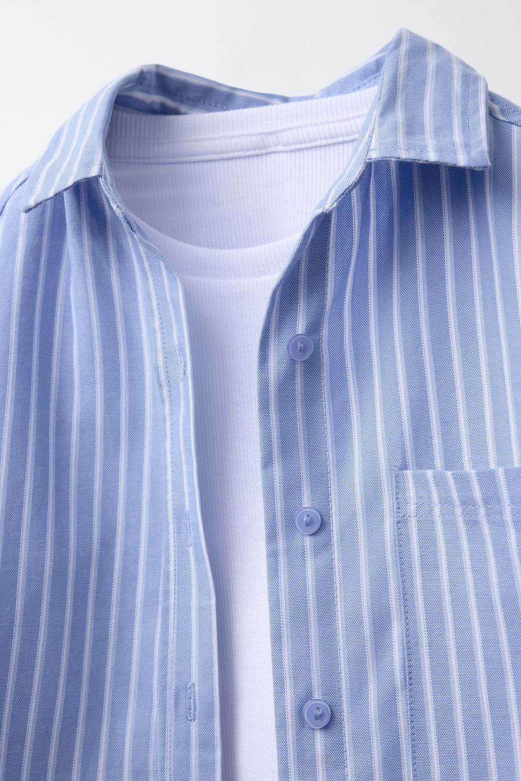 OXFORD SHIRT AND RIBBED T-SHIRT PACK - Zara фото 11