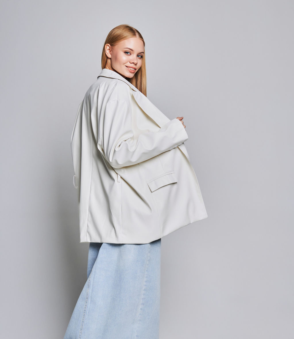 Пиджак #КТ7883-2, молочный