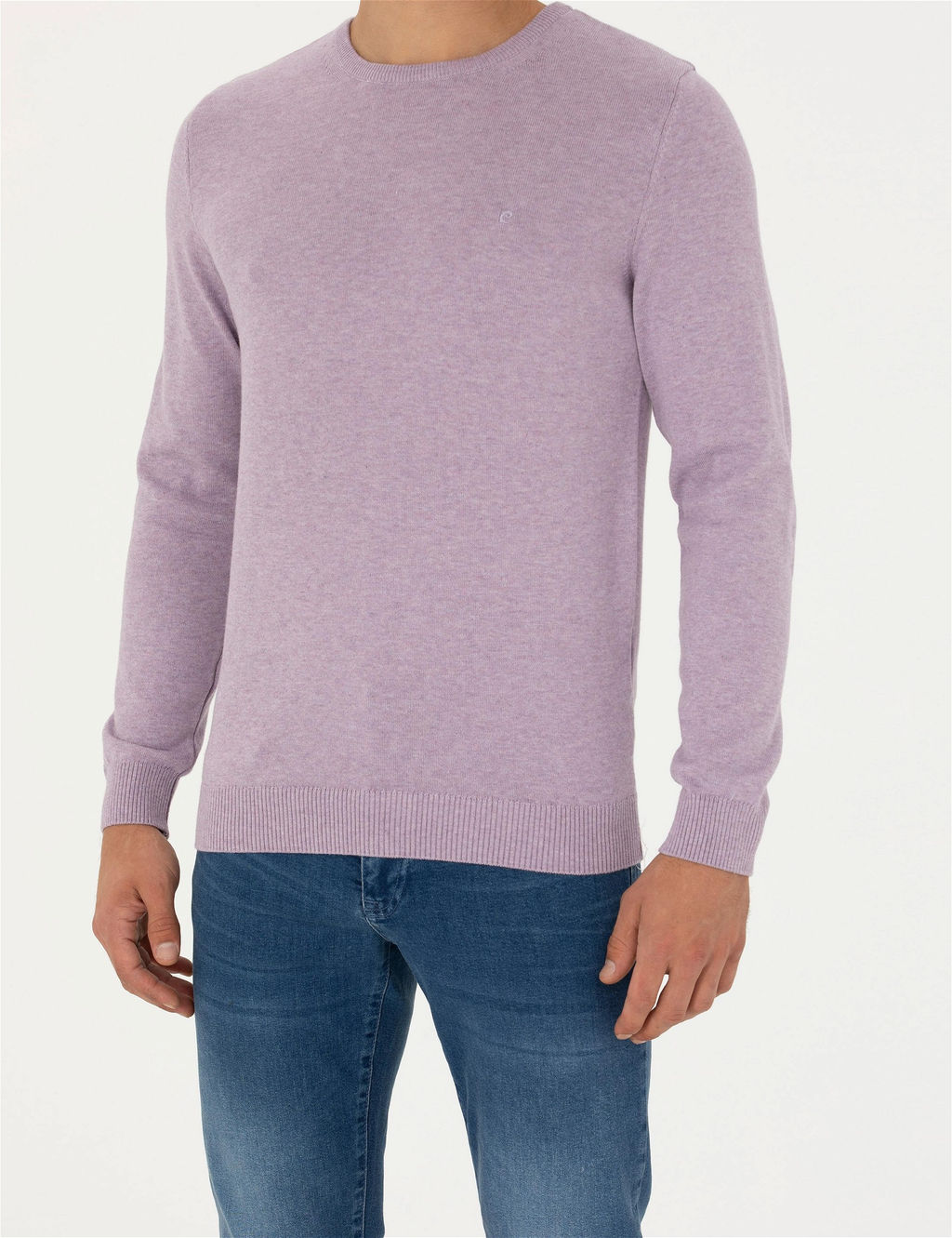 Lila Melanj Slim Fit Bisiklet Yaka Basic Triko Kazak - Pierre cardin фото 6