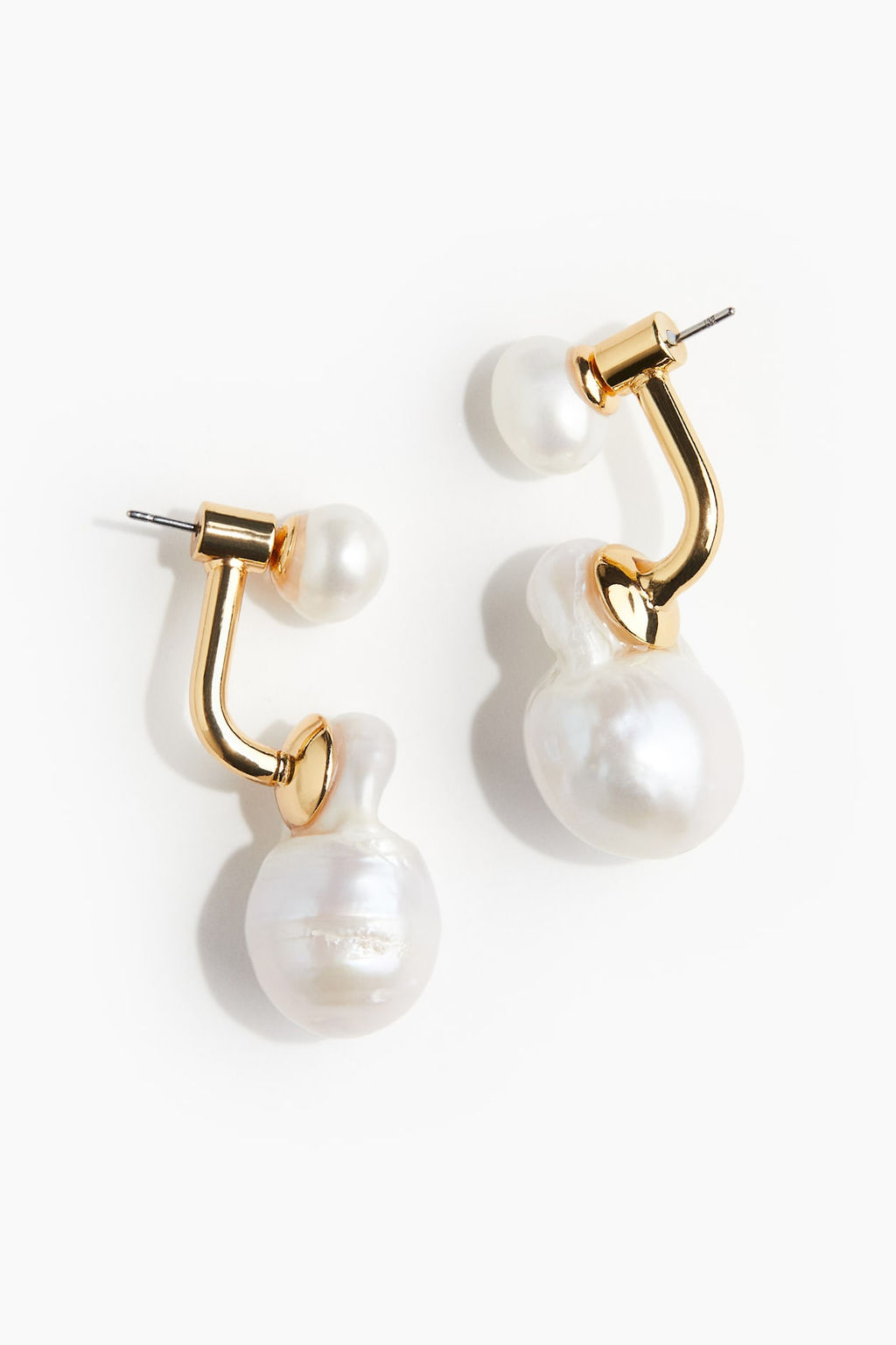 Pendientes chapados en oro con perlas - H&m фото 3