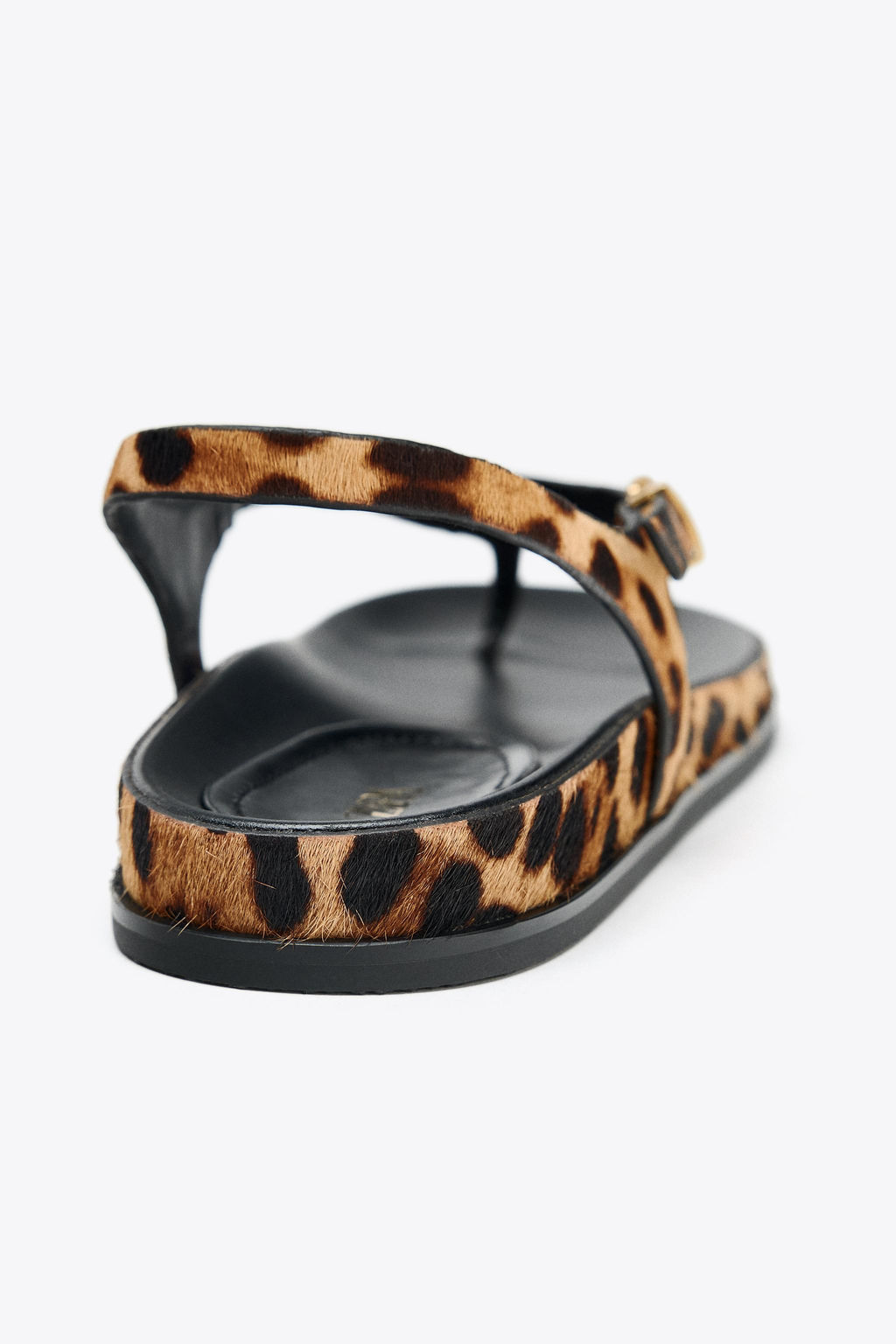 ANIMAL PRINT LEATHER AND SHEEPSKIN SANDALS - Zara фото 16