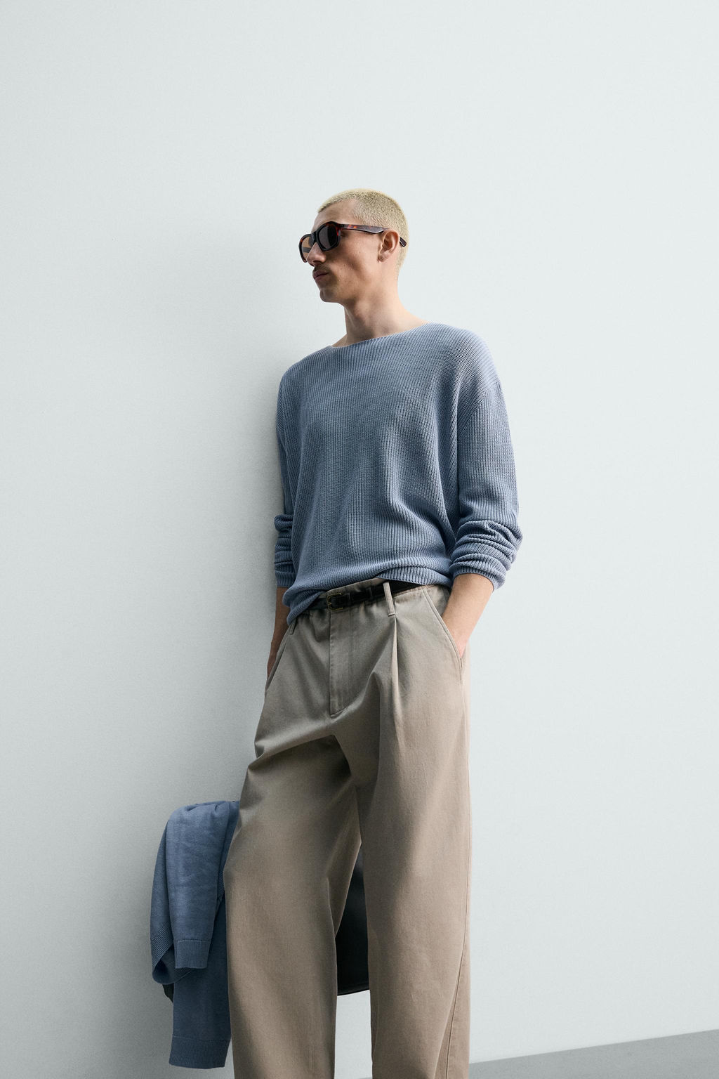 JERSEY ESTRUCTURA SEDA - LINO / Celeste - Zara фото 6