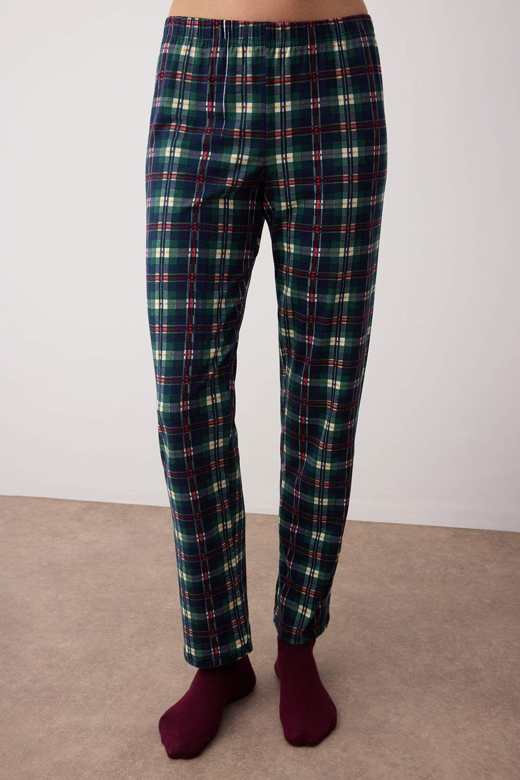 Pembe Ekose / Kareli 30/1 penye suprem Orme Pijama Tak?m? THMAW26PT00073 - Trendyolmilla фото 3