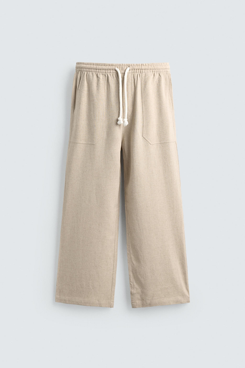 PANTAL?N RELAXED FIT ESTRUCTURA CUADROS / Beige claro