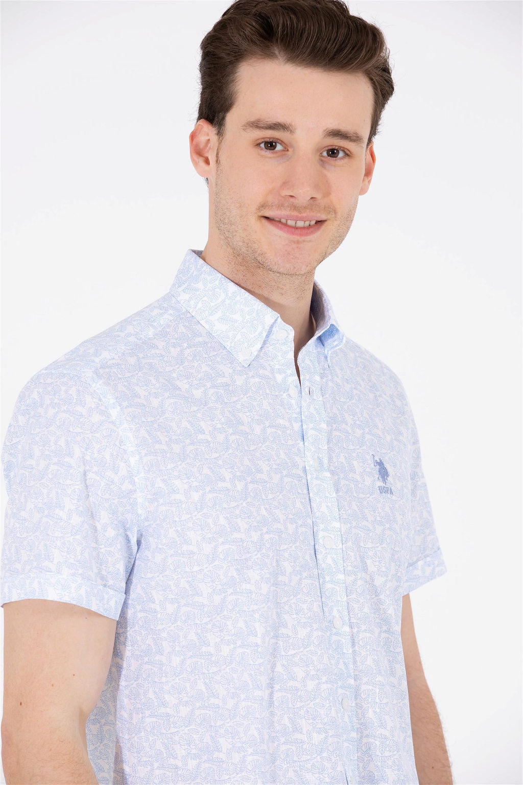 Мужская синяя рубашка с коротким рукавом Неожиданная скидка в корзине - U.s. polo assn фото 3