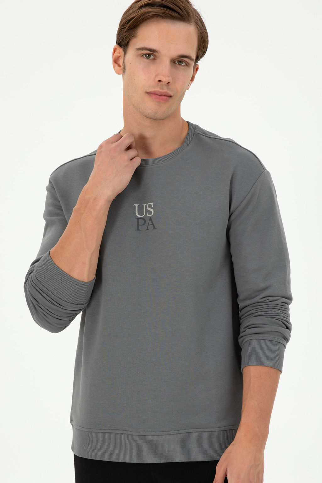 Мужской серый базовый свитшот Неожиданная скидка в корзине - U.s. polo assn фото 3