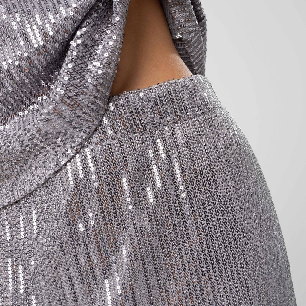 Юбка с пайетками на подкладе, Сияние гламура (royal silver) - Charutti фото 3