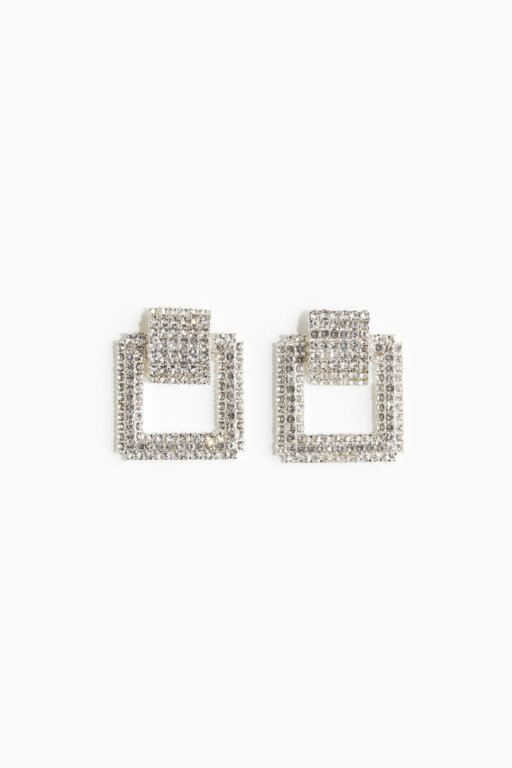 Pendientes cuadrados de strass