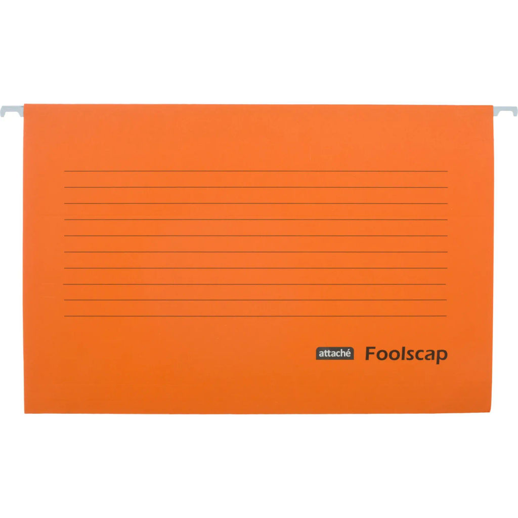 Папка подвесная Attache Foolscap, картон оранжевый, до 200л., 5шт/уп  фото 2
