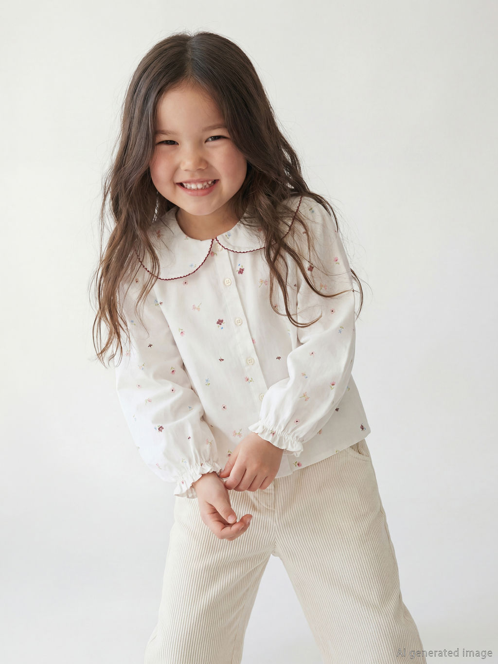 Bebe Yaka ?i?ekli K?z ?ocuk G?mlek