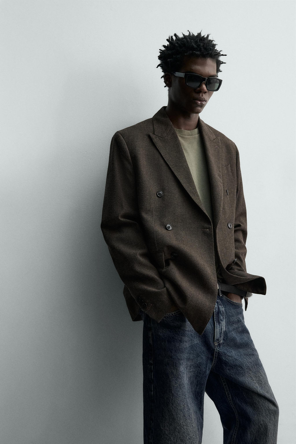 BLAZER CRUZADA CON LANA / Marr?n oscuro - Zara фото 7