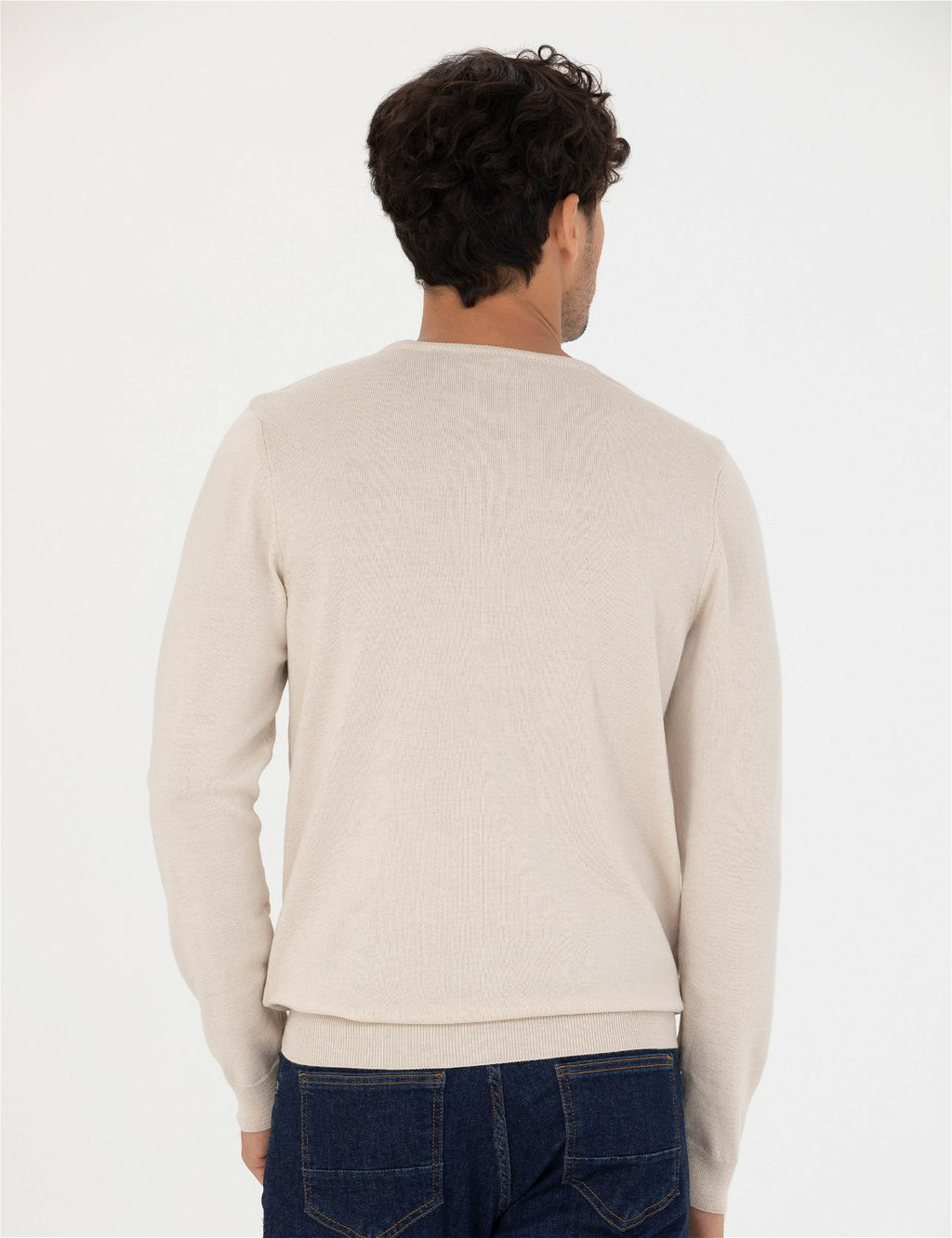 Kum Melanj Slim Fit Bisiklet Yaka Basic Triko Kazak - Pierre cardin фото 5