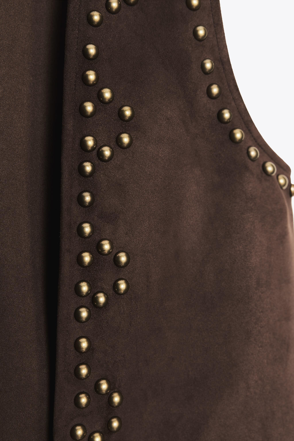 STUDDED FAUX SUEDE WAISTCOAT