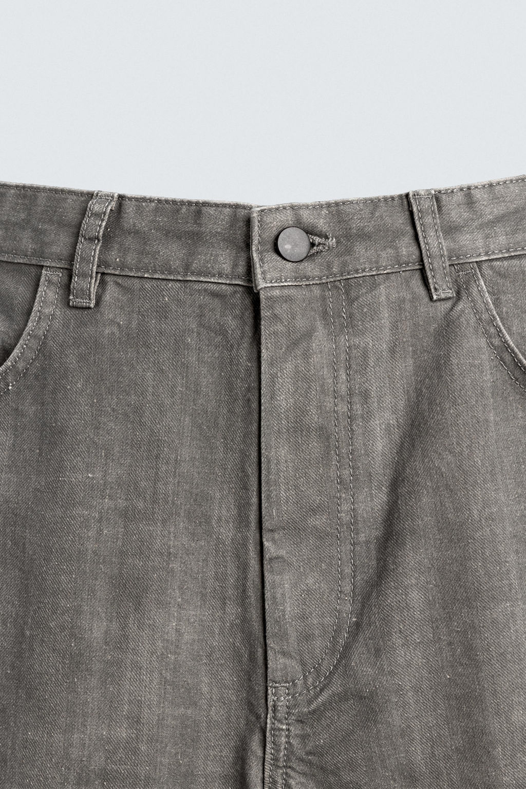 PANTAL?N STRAIGHT FIT ESPIGA / Gris / Tostado - Zara фото 9