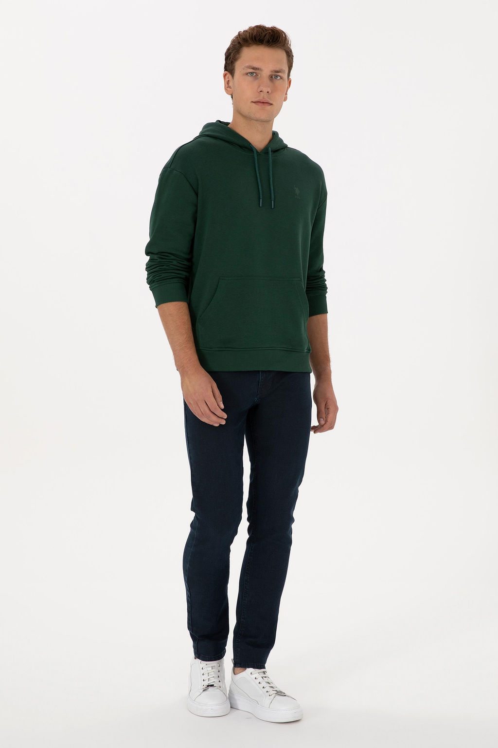 Erkek Comfort Fit Kap__onlu Koyu Ye_il Basic Sweatshirt - U.s. polo assn фото 4