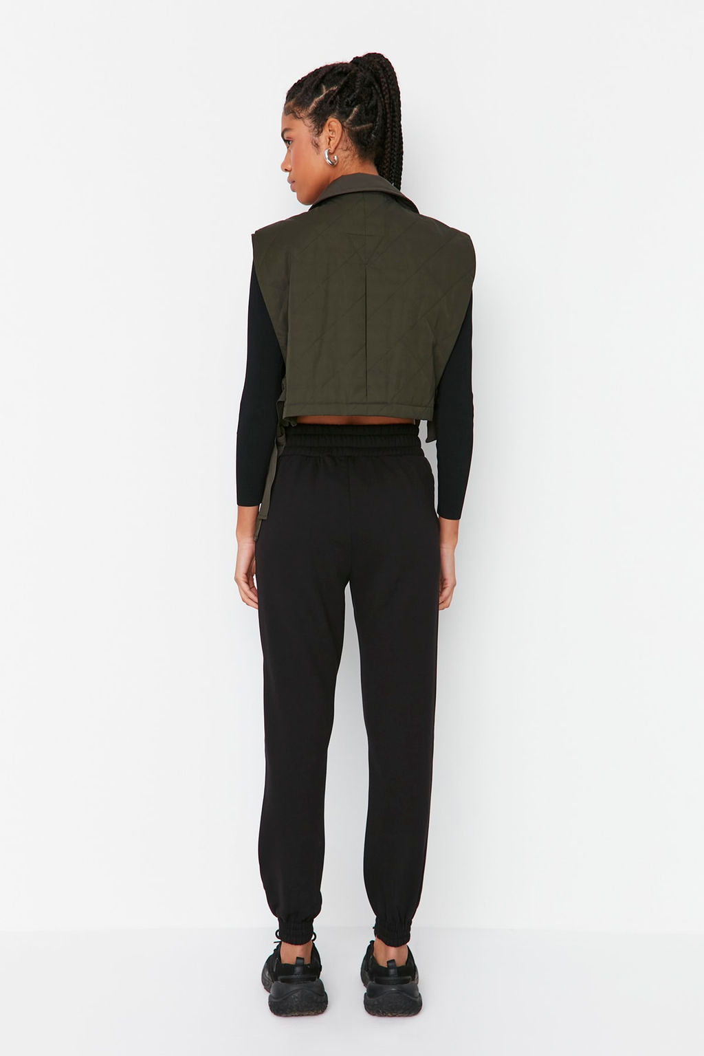 Siyah Basic Jogger Kal?n Ici Polarl? Orme Esofman Alt? Pantolon TWOAW21EA0010